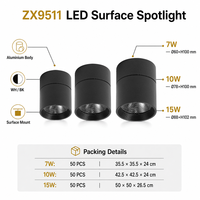 Spot LED d'Intérieur en Aluminium Design Moderne, Orientable, à Fixation en Surface, Prix Abordable, 7W 10W 15W