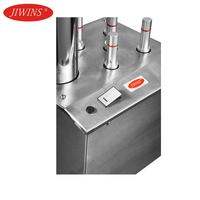 Mesin Pemoles Gelas Listrik Lima Sikat JIWINS, Mesin Pemoles Botol & Cangkir Anggur Stainless Steel Komersial untuk Hotel & Restoran 350-400
