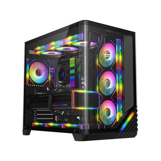 AntarcChill Full View Tempered Glass Curved Glass ATX Gaming PC Case with ARGB Fans - New Design Desktop Computer Case for Gamer