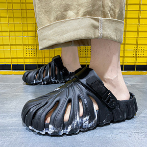 Chanclas de hombre con diseño de hoja acanalado, sandalias de <span class=keywords><strong>EVA</strong></span> tipo nube, zuecos para hombre, antideslizantes para playa, con suela gruesa, plataforma, mules, zapatos de agua para jardín - Product Image 4