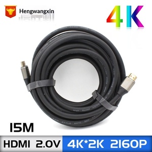 Câble d'ingénierie HWX-HD1020 2.0 de 15 m, conducteur en acier plaqué cuivre 4K, PVC/Nylon pour projecteur, moniteur, téléviseur, ordinateur, caméra - Product Image 2