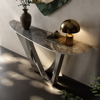 Meuble de Porche et Console Moderne en Marbre Haut de Gamme Luxe Léger pour Villa, Appartement, Salon et Entrée