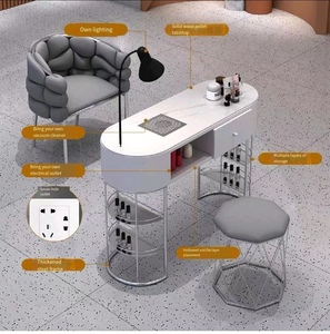 Ensemble bureau et chaise à <span class=keywords><strong>ongles</strong></span> multifonctionnel de style crème aspirateur économique et léger de luxe bureau à <span class=keywords><strong>ongles</strong></span> simples et doubles - Product Image 4