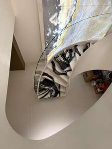Tuiles d'escalier en spirale <span class=keywords><strong>de</strong></span> marbre <span class=keywords><strong>de</strong></span> veine verte pour l'immobilier haut <span class=keywords><strong>de</strong></span> gamme - Product Image 6
