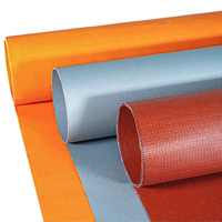 Tissu en fibre de verre enduit de silicone rouge, matériau flexible pour connecteurs de conduits, toile en fibre de verre résistante à la chaleur et sans alcali