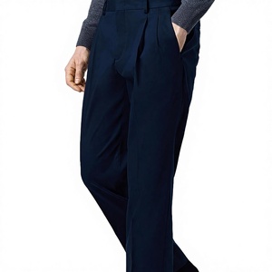 Pantalones de Traje Ligeros de Pana para Hombre, Tallas Grandes, de Cintura Media, Elásticos, de Corte Recto, con Cremalleras de Calidad de Fábrica, Estilo Casual de Negocios OEM - Product Image 3