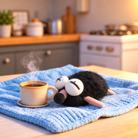 Peluche Souris Noire à Grands Yeux Personnalisée, Jouet en Peluche Doux, Rat Amusant de Dessin Animé, Cadeau pour Enfants, Fête et Décoration Intérieure