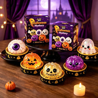 Jouet Squishy d'horreur Halloween Steamer, Jouet anti-stress en caoutchouc souple transparent scintillant, Cadeau d'Halloween, Usine