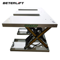 Plateforme élévatrice à ciseaux hydraulique en forme de U/E pour entrepôt, capacité 1t 1,5t, table élévatrice à palettes 1 1,5 tonne avec pédale de commande au pied