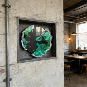 <span class=keywords><strong>Horloge</strong></span> murale créative irrégulière en acrylique LED, peinture murale en porcelaine UV, <span class=keywords><strong>horloge</strong></span> murale paysagère moderne - Product Image 2