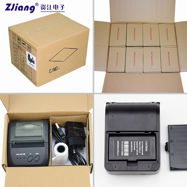POS-5809 2Inch 203dpi Portable Receipt Printer Direct Thermal Transfer Label Printer 58mm Thermal Barcode Printer for Payment