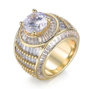 UK <span class=keywords><strong>Grime</strong></span> Culture Anillos inspirados Hip-hop Nuevo cobre con incrustaciones de circón Anillo de hombre Anillo de circón completo para hombre Rapero - Product Image 1