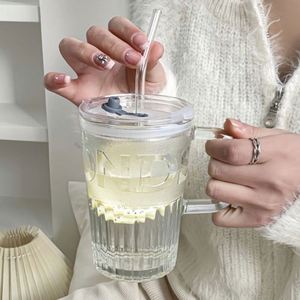 Vente en gros usine : Verre à boisson en paille avec poignée, style vintage et tendance, pour la maison et le bureau, pour lait, jus et café - Product Image 4
