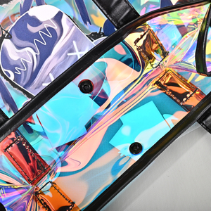 2024 <span class=keywords><strong>SILU</strong></span> GWSTD-2521 Individuelles Logo Mini PVC Einkaufstasche Bestseller Holographische Laser-Jelly Wasserdichte Schwarze Schultertasche Mode - Product Image 4