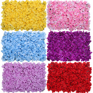 <b>Artificial</b> <b>Hydrangea</b> Flower Wall Rectangle 4cm Plastic Silk Wedding Decorations Home Decor Reusability - Product Image 5