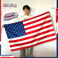 Auf Lager 3x5ft USA-Flagge 100% Polyester Amerikanische Nationalflagge für Außen- und Innendekoration US-Flagge