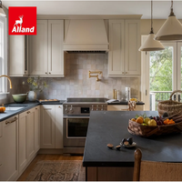 Allandcabinet Armoires de cuisine Shaker de luxe à cadre plein, en contreplaqué peint, avec portes vitrées à meneaux