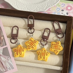 Portachiavi Promozionale in Resina a Forma di Cartone Animato, Piccolo, a Tema Cibo (Sciroppo, Stella, Waffle, Biscotto), Carino e Realistico, Accessorio Decorativo per Borsa, Idea Regalo - Product Image 4