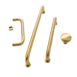 Midcentury Modern Solid Brass Adjustable Handles Pull for Kitchen <b>Cabinets</b> Wardrobe Drawers Bedroom Bathroom-Durable & Stylish - Product Image 1