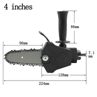 Mini-tronçonneuse de 4 pouces à fixer sur perceuse électrique, tête de scie portable pour la coupe du bois et l'élagage des arbres