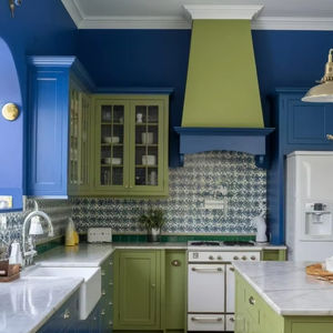 Set di unità da cucina in Vietnam design moderno pannello in legno di pino maniglia Custom cucina contenitore etiopian Birr Set da cucina per la casa - Product Image 1