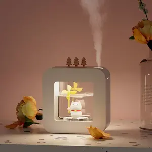 2023 baru rumah Mini terapi Aroma 450ml minyak esensial Humidifier kecil portabel penyebar tanpa air pelembap dengan Led