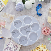 Moule en silicone à 7 cavités pour résine, avec logo personnalisé, écologique, compatible four, micro-ondes et lave-vaisselle, outils de pâtisserie irréguliers, outil DIY
