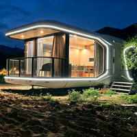 Maison capsule mobile de luxe, structure en aluminium, maison préfabriquée miniature pour glamping, hôtel et zone touristique