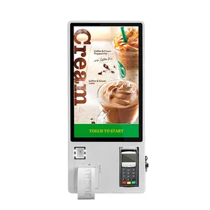 Kiosque mural écran tactile interactif 24 ", pour restaurant, distributeur intelligent avec fonction de paiement