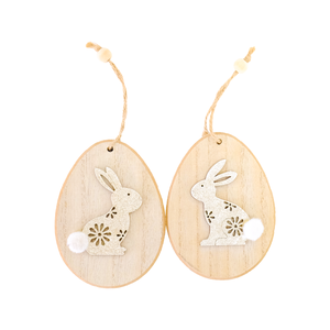 Decoraciones de Pascua de Madera Ecológicas, Adornos Colgantes de Conejito de Madera en <span class=keywords><strong>3D</strong></span>, Artículos para Fiestas de Pascua - Product Image 4