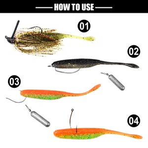 Señuelo de Pesca Spinpoler de 7.5cm, 9cm y 11cm, Dos Tonos, Cola Recta, Señuelo Artificial de Plástico Suave, Tipo Shad Impregnado en Sal - Product Image 4