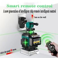 Niveau laser électronique 4D à 16 lignes rotatif à 360° numérique, ensemble complet vert