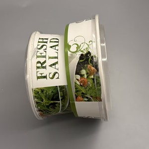 Bol à salade imprimé avec logo personnalisé, anti-fuite, résistant à la graisse, jetable, pour plats à emporter, avec couvercle transparent en PET - Product Image 2