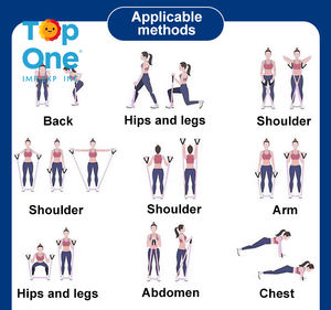 TopOne Family Fitness Ejercicio Elástico TPE Latex Toning Tube Juego de bandas de resistencia de 11 piezas - Product Image 5