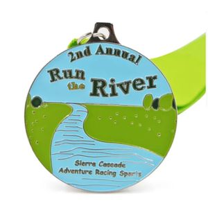 Medalla de Triatlón/Duatlón/Aquatlón Personalizada HyperCrafts con Acabado Pulido y Serigrafía - Product Image 3