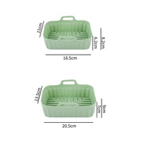 18.5cm 20.5cm Rectangle Silicone Plaque De Cuisson Résistant À La Chaleur Silicone Air Fryer Liner Panier pour Four