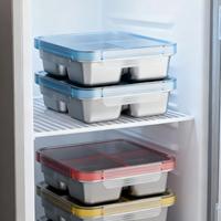 Boîte à bento en acier inoxydable, boîte à lunch étanche, contenants à collation en métal à 3 compartiments pour les enfants à l'école et les adultes, stockage alimentaire