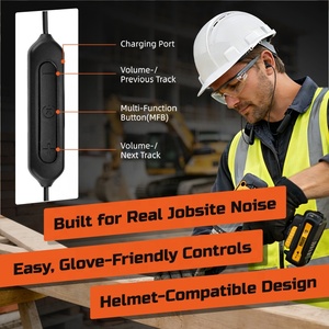 Écouteurs Bluetooth à tour de cou avec réduction de bruit de 29 dB, bouchons d'oreilles de sécurité pour la construction, l'atelier, la <span class=keywords><strong>protection</strong></span> <span class=keywords><strong>auditive</strong></span> industrielle - Product Image 4