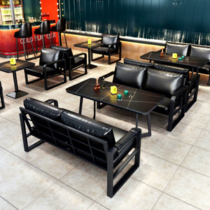 Juego de Mesas y Sillas de Estilo Industrial, Sillas de Salón, Sofás para Restaurante de Barbacoa, Cafetería - Product Image 1