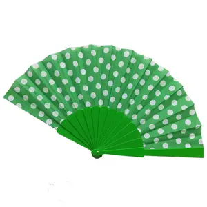 Customized Plastic Frame Folding Fan Silk Foldable Small Hand Fans With Plastic Ribs For Wedding Dancing Party