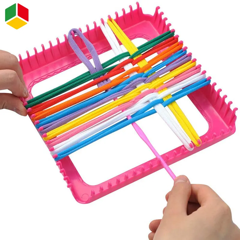 QS Creative Educational DIY Spielzeug Mädchen Kunst handwerk Stricken Handmade Weaving Loom Loops Kit Set Spielzeug für Kinder