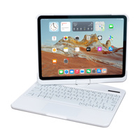 Nouvelle conception tendance, clavier rotatif à 360° pour iPad 2024, étui avec pavé tactile, ultra fin, rétroéclairage RVB 7 couleurs, batterie 450 mAh