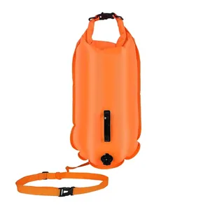 28L游泳浮标干袋游泳安全浮标保持齿轮干拖浮标充气袋用于开水划船漂流游泳训练