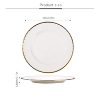 Assiette plate en porcelaine fine pour restaurant, motif spirale blanc, vaisselle en céramique