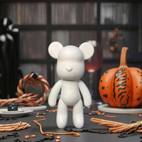 Sculpture d'ours fluide DIY populaire, ours en peluche fait à la main, modèle de jouet à colorier pour la décoration de la maison