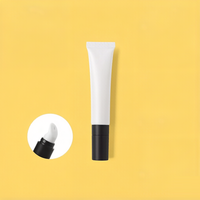 Tube en plastique PE mat de 15 g 15 ml avec bouchon à vis et applicateur en céramique pour rouge à lèvres et brillant à lèvres, diamètre 19 mm