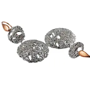 Italian Jewel Silver Earrings Mod Craters Silver