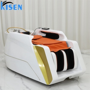 KISEN Fauteuil de lavage de luxe confortable pour salon de coiffure, avec massage corporel complet 4D intelligent et lit de lavage électrique pour spa capillaire - Product Image 2