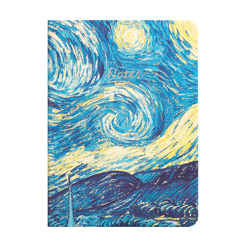 2022 г., пользовательский Van Gogh A5 Мягкий чехол из искусственной кожи, дневник, блокноты с логотипом