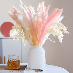 Hot Selling Wholesale 40pcs Pink Carton Box Day Faux 43cm Pampas Simulated Feathers Grass Decoration Artificial <strong>Pam</strong> - Product Image 3